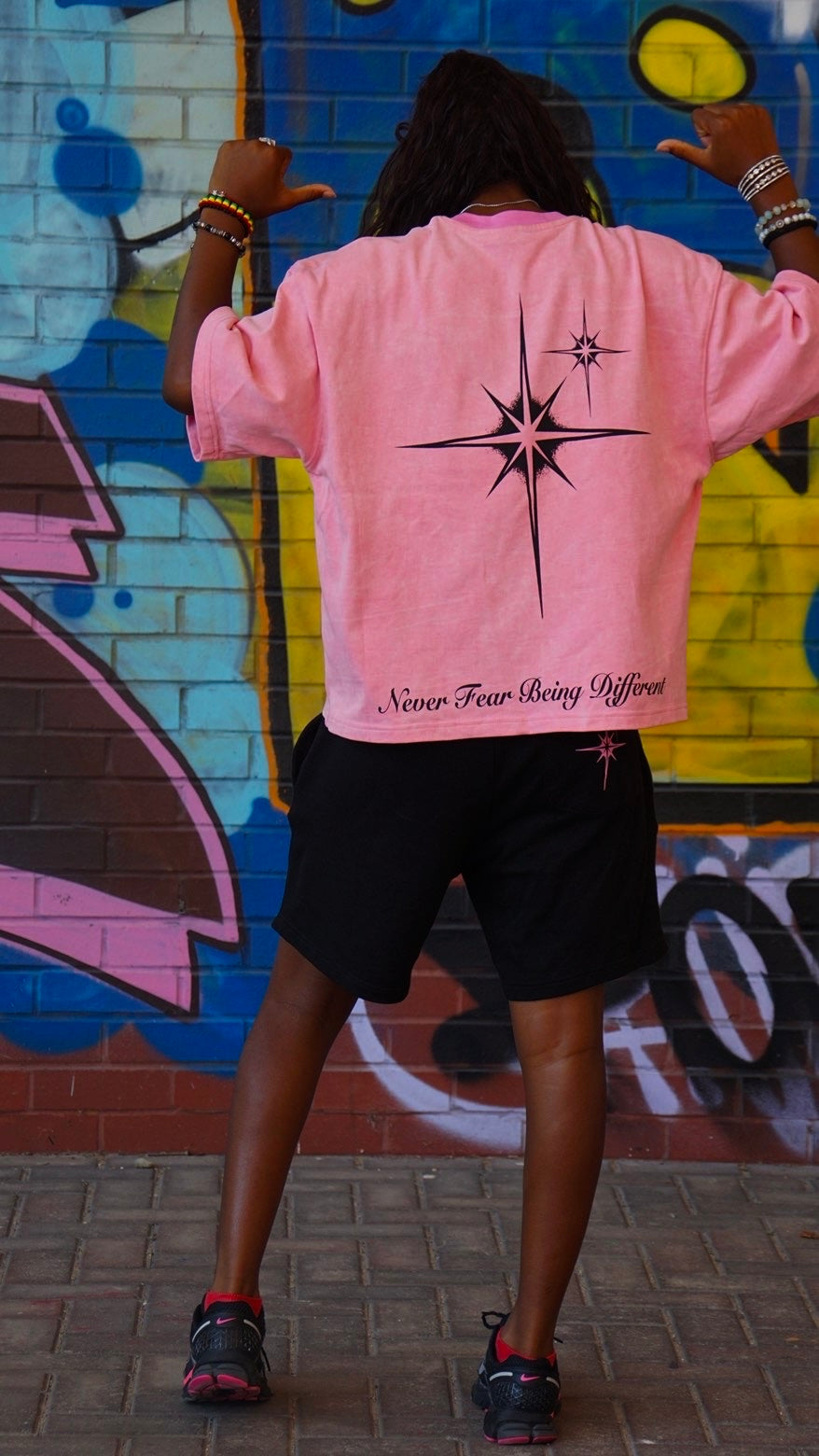 Pink boxy cropped top