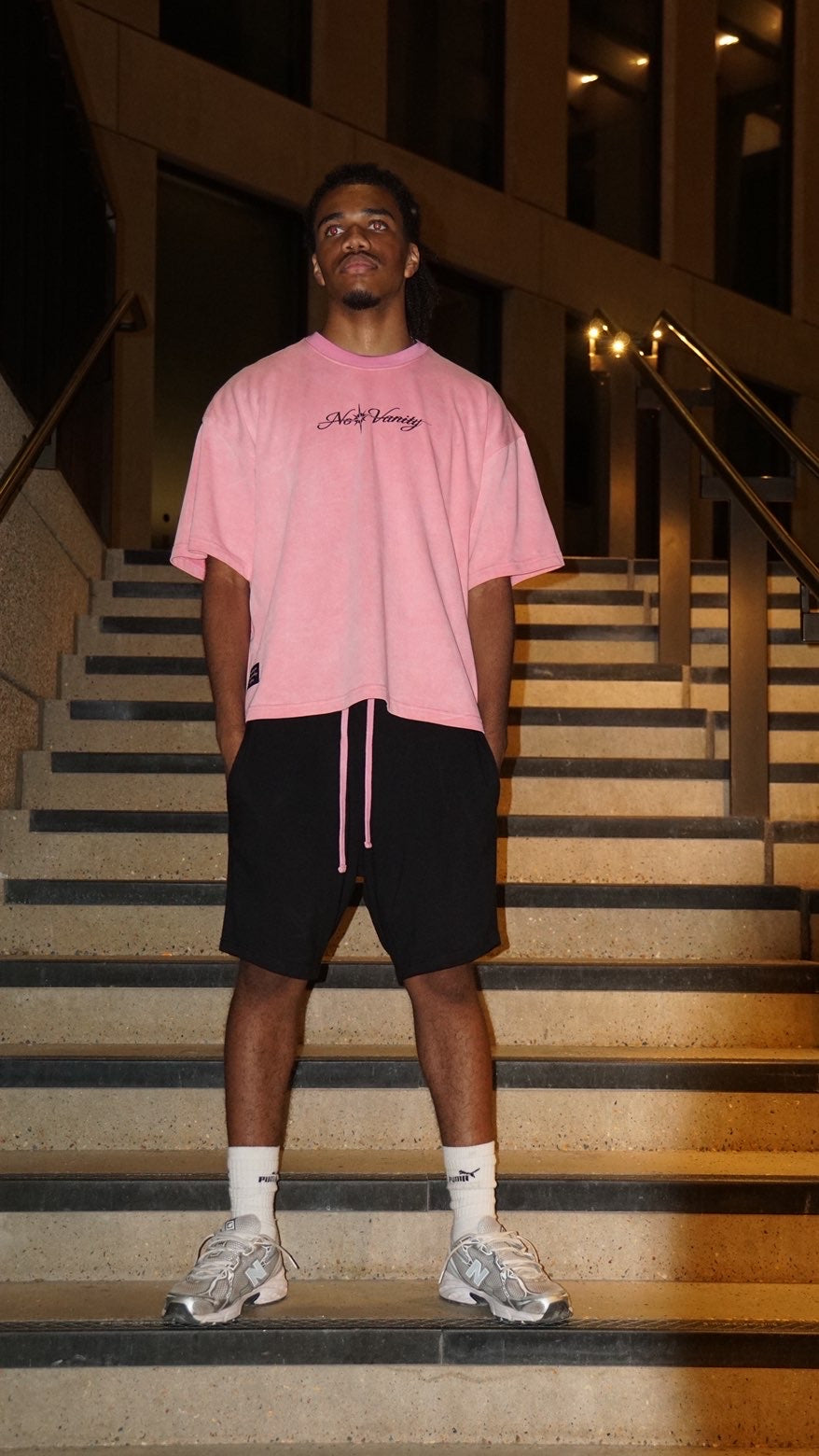 Pink boxy cropped top