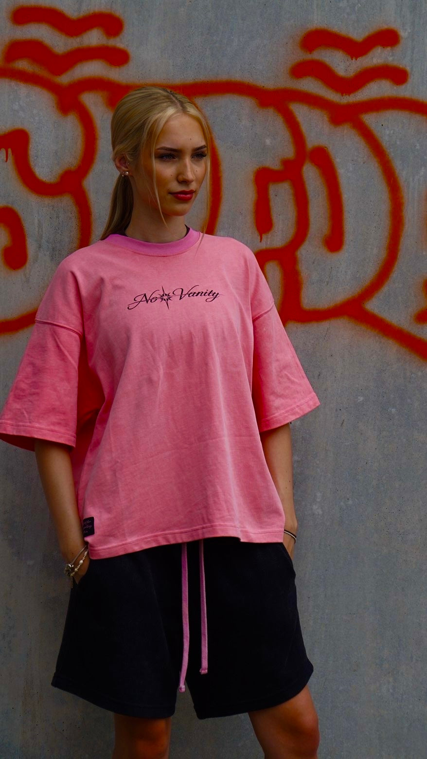 Pink boxy cropped top
