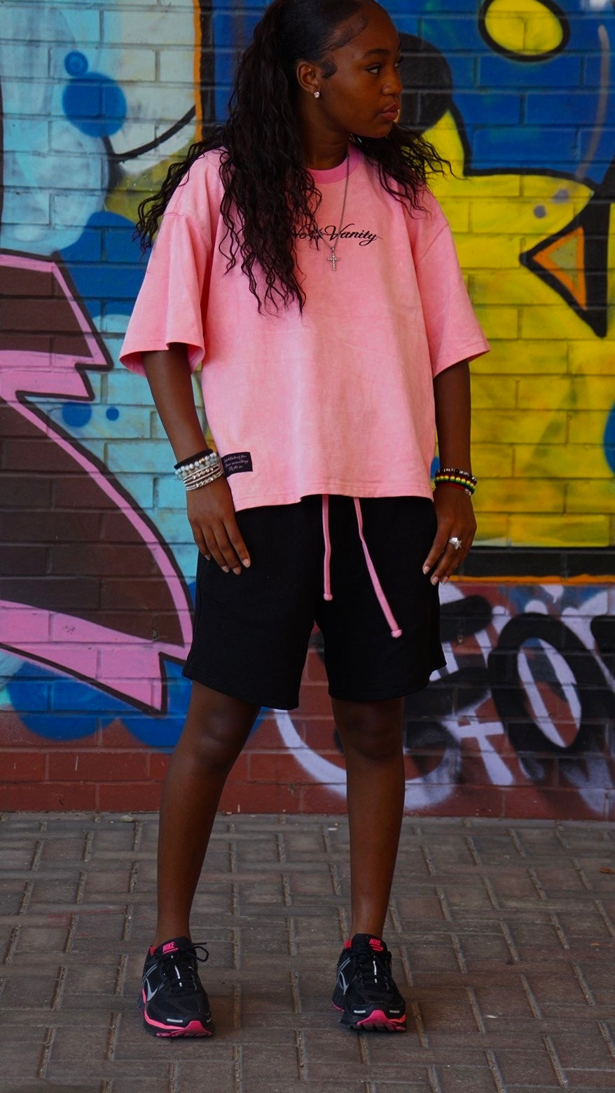 Pink boxy cropped top