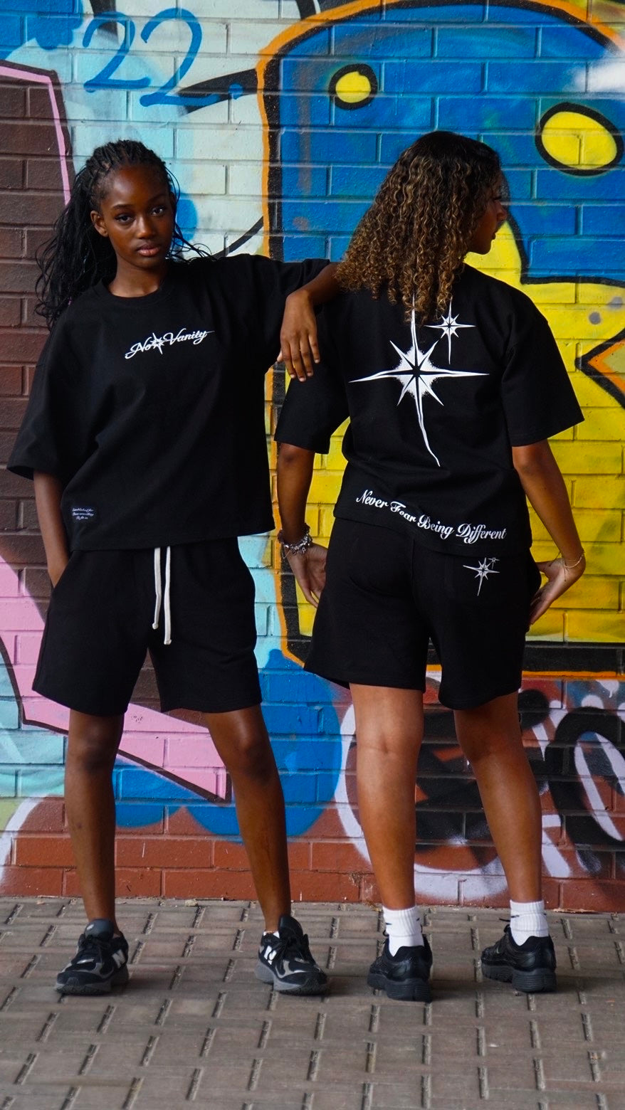 Black boxy cropped top and shorts set