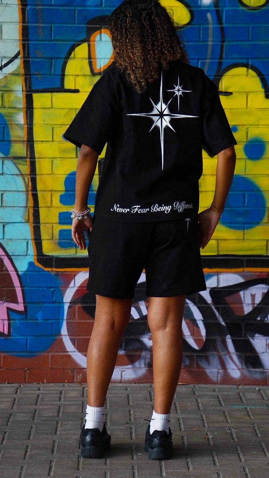 Black boxy cropped top and shorts set