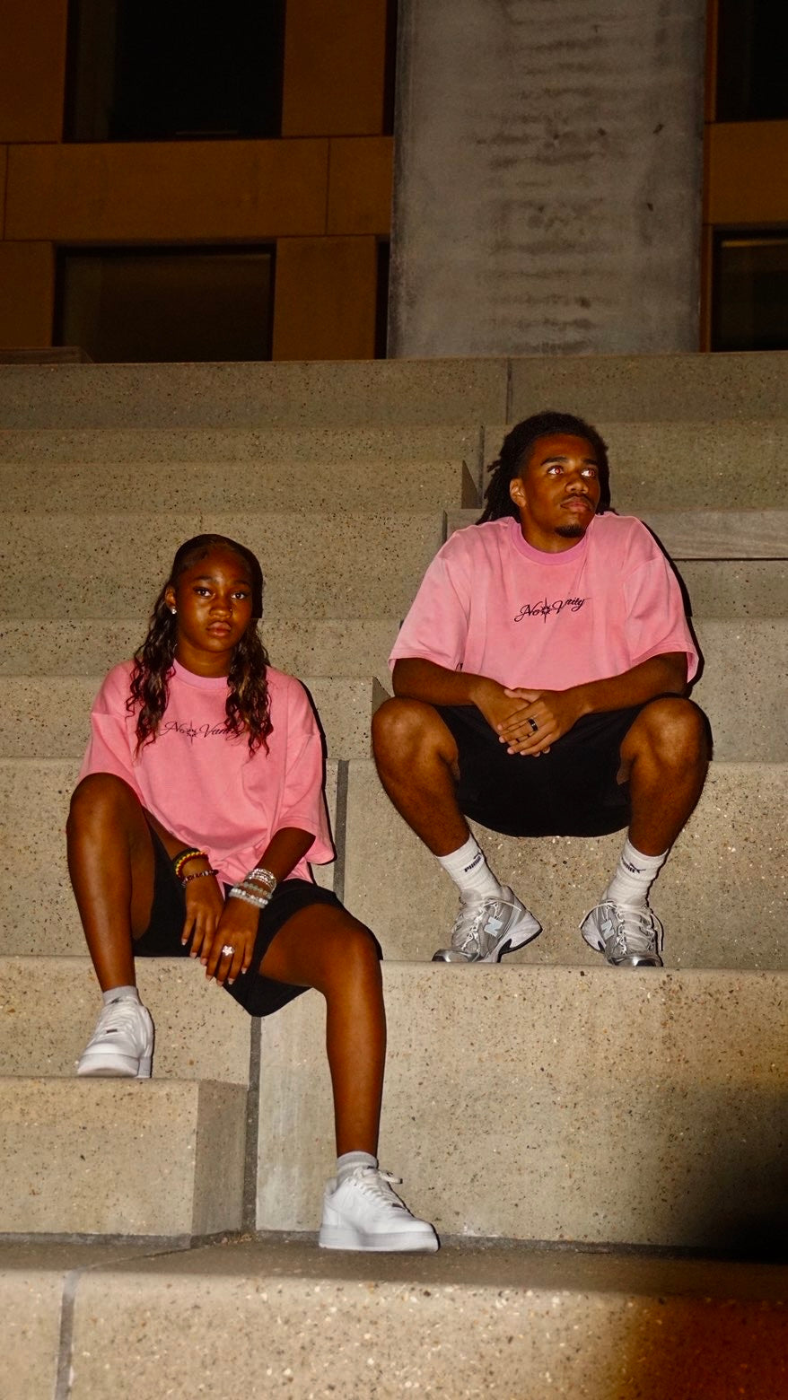 Pink boxy cropped top and shorts set